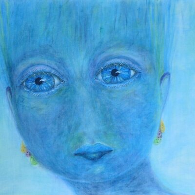 Miss B /Pastelpotlood op doek/ 60x80 / 426,-