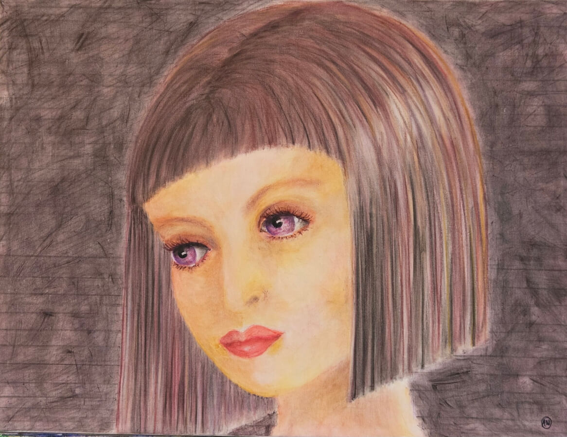 'Introspective'/Pastelpotlood op doek/60x80/426,--